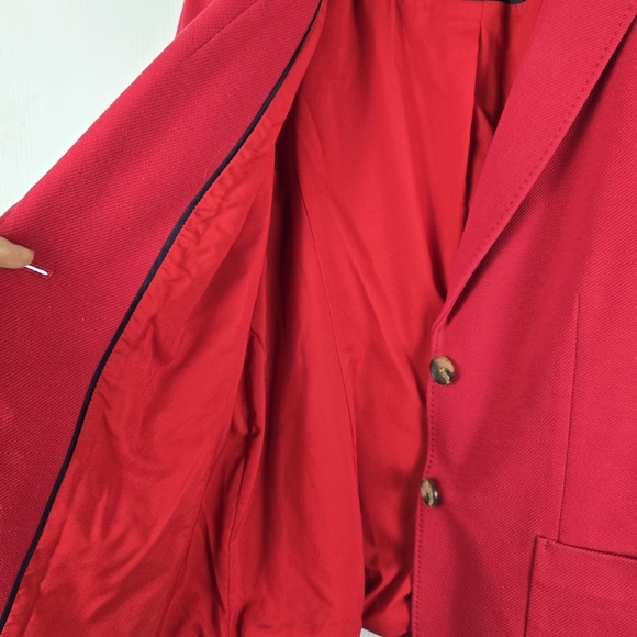 Talbots Women's Aberdeen Red Cotton Blend Blazer 2 Button Closure Size 10 Office - Picture 12 of 14